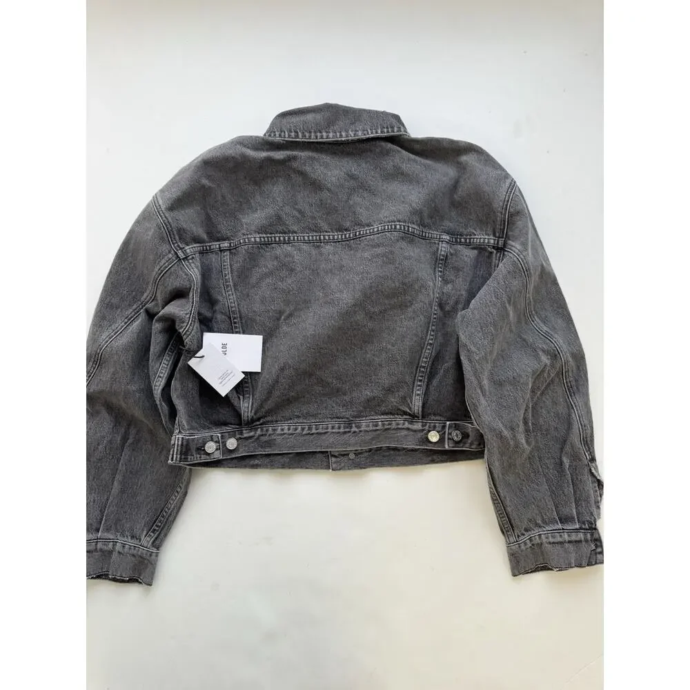 Agolde Womens Palmer Cropped Oversized Denim Jacket, Space Spirit NWT! - Picture 5 of 8